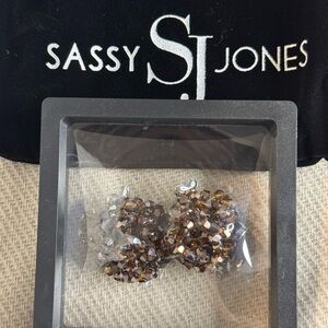 Sassy Jones Malia Glass Studs - Chocolate Lava Cake